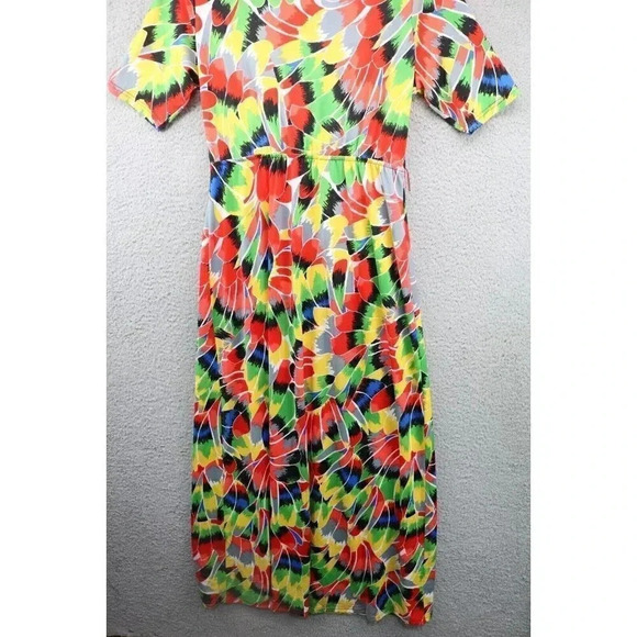 Magic Bold Flowy Maxi Dress-Size Large-V-Neck - Picture 9 of 11